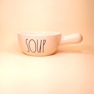 Rae Dunn SOUP bowl w/handle EUC. Oven safe.